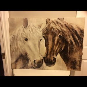 Large Horse Print on Wood frame